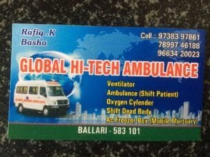 Global hitech ambulance services in bellary